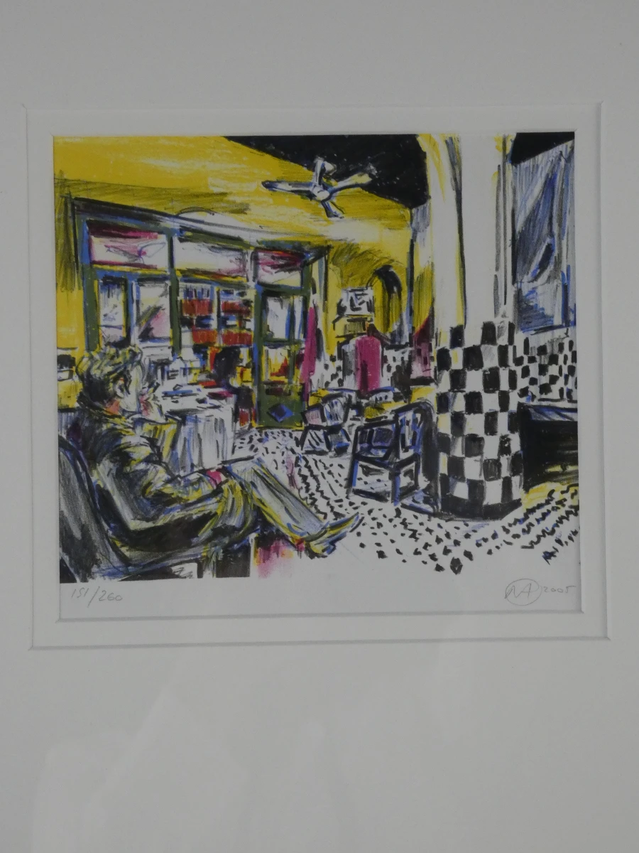 Ingelijste kleurenlitho - Café Tout-Va-Bien - Nick Andrews - foto 3