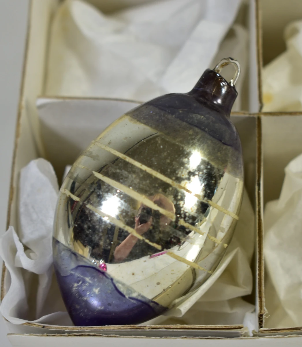Set van 7 Ajeko glazen kerstballen - foto 7