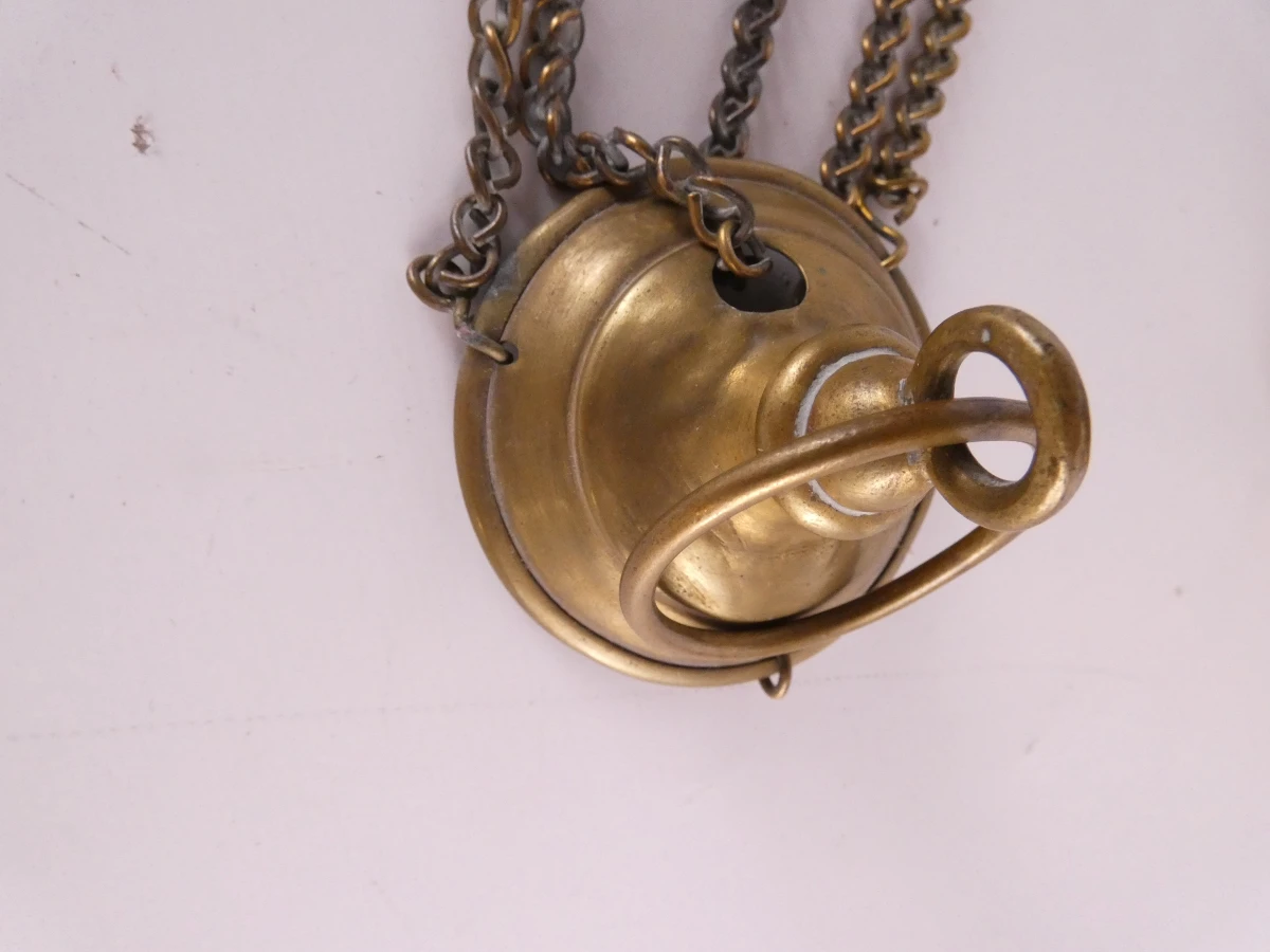 Messing wierookbrander met ketting - foto 4