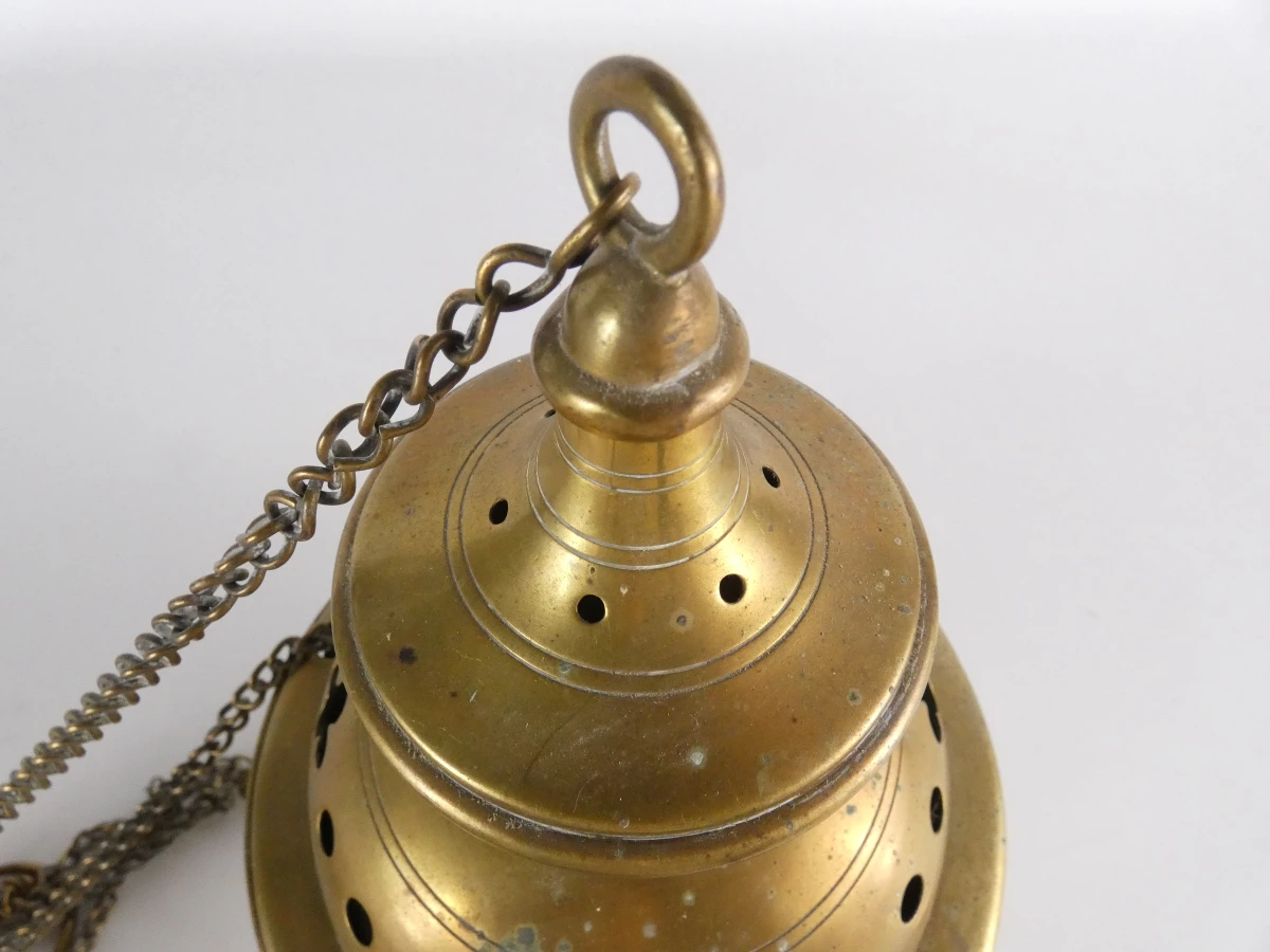 Messing wierookbrander met ketting - foto 5