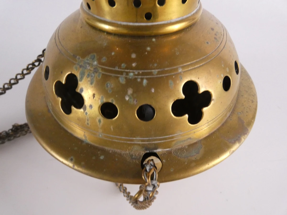 Messing wierookbrander met ketting - foto 6