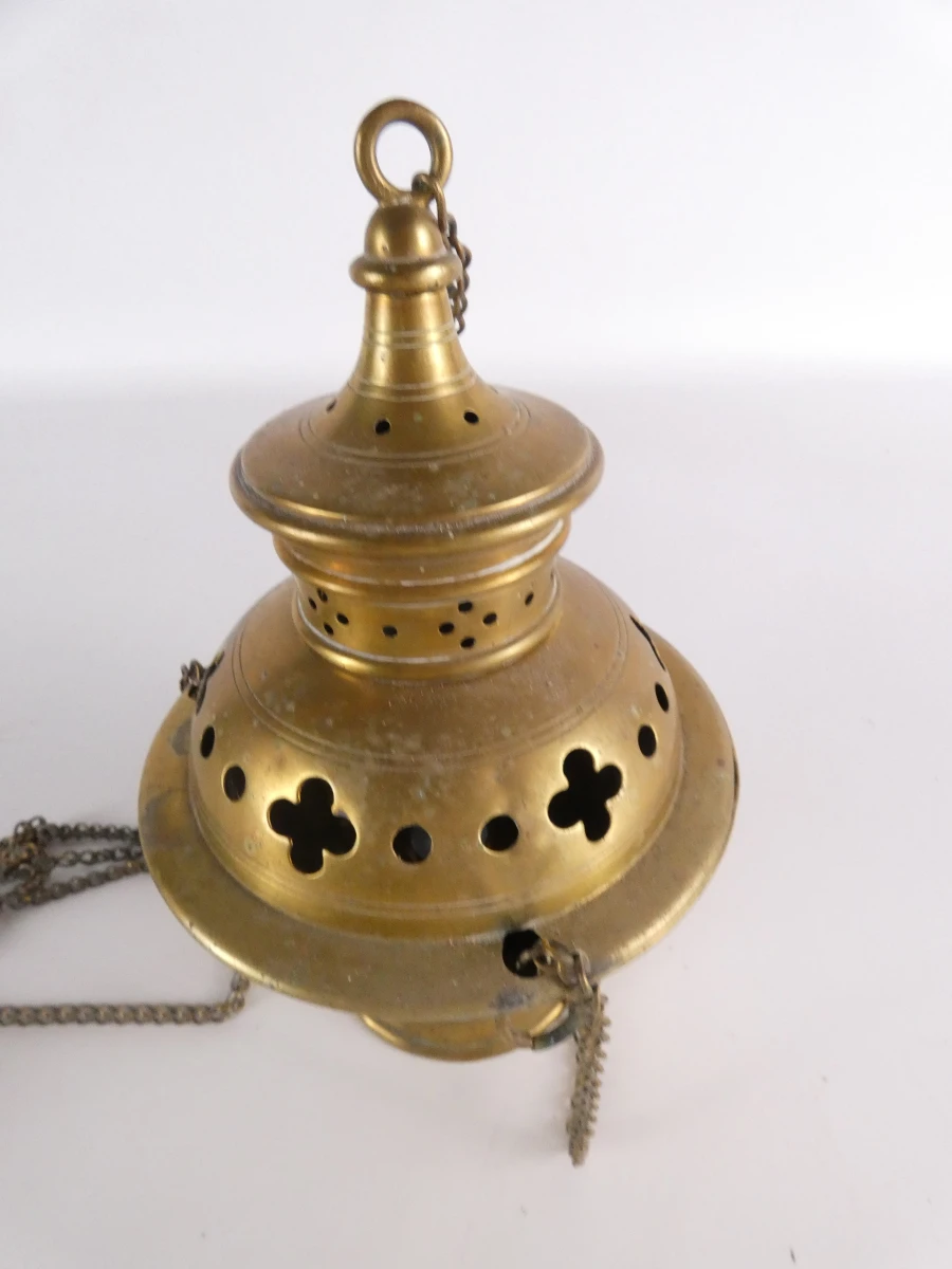 Messing wierookbrander met ketting - foto 8