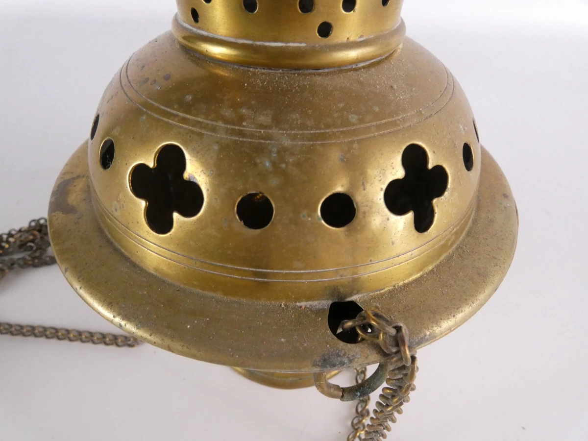 Messing wierookbrander met ketting - foto 9