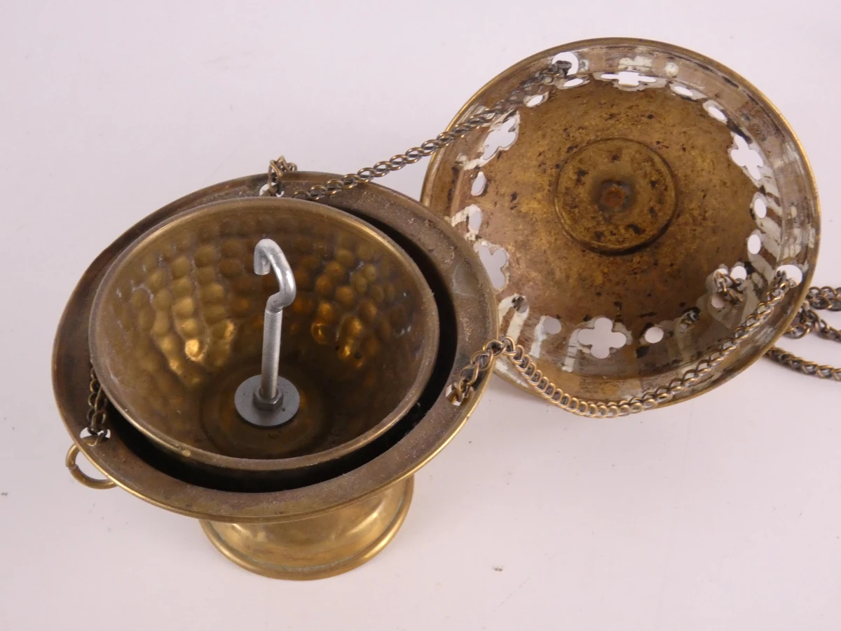 Messing wierookbrander met ketting - foto 11