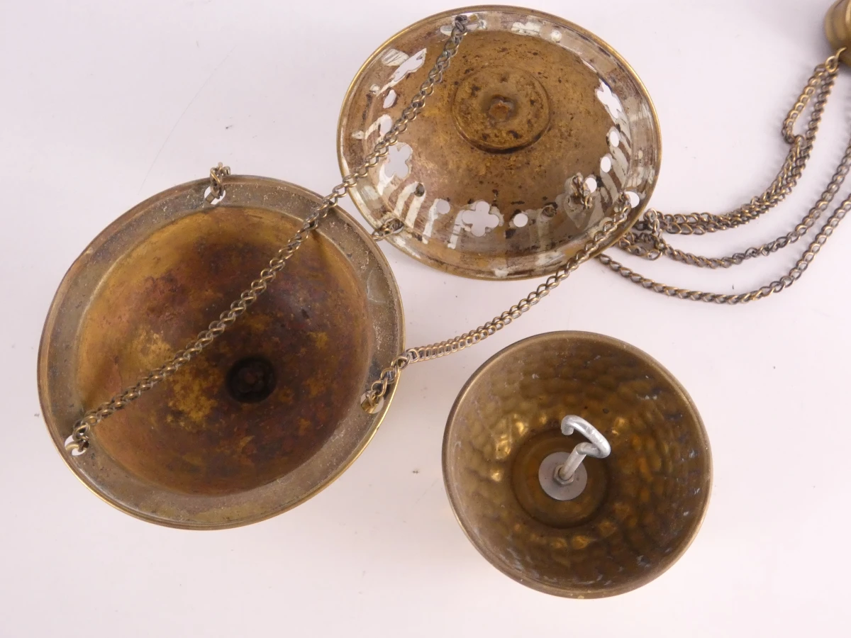 Messing wierookbrander met ketting - foto 12