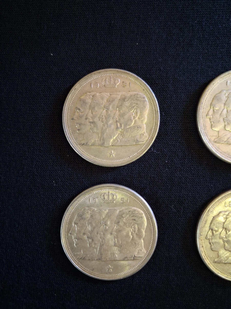 Set van 6 x 100 Belgische Franken 1951 - foto 4