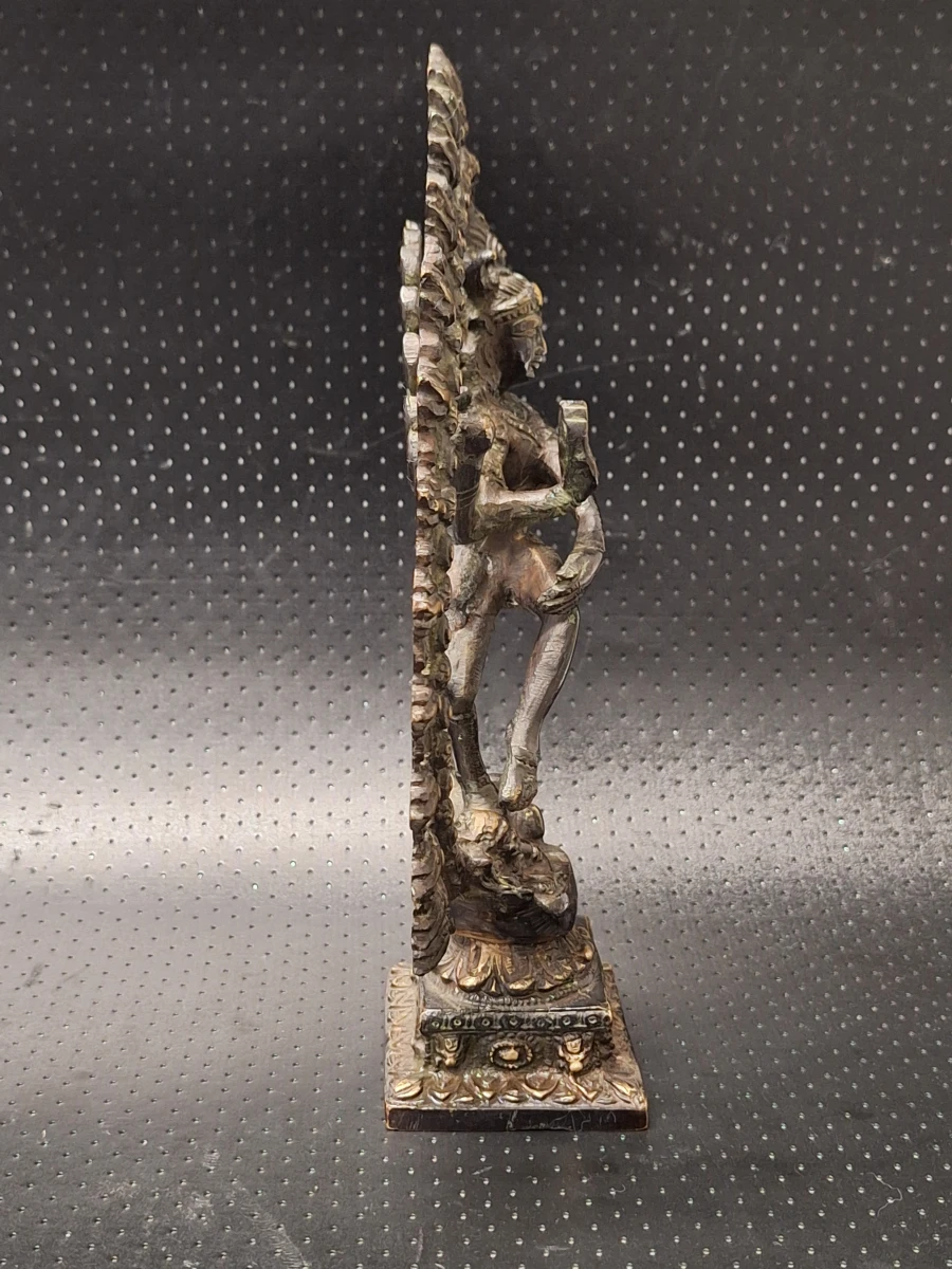 Bronzen en messing beeld van de dansende Shiva Nataraja uit India - foto 8
