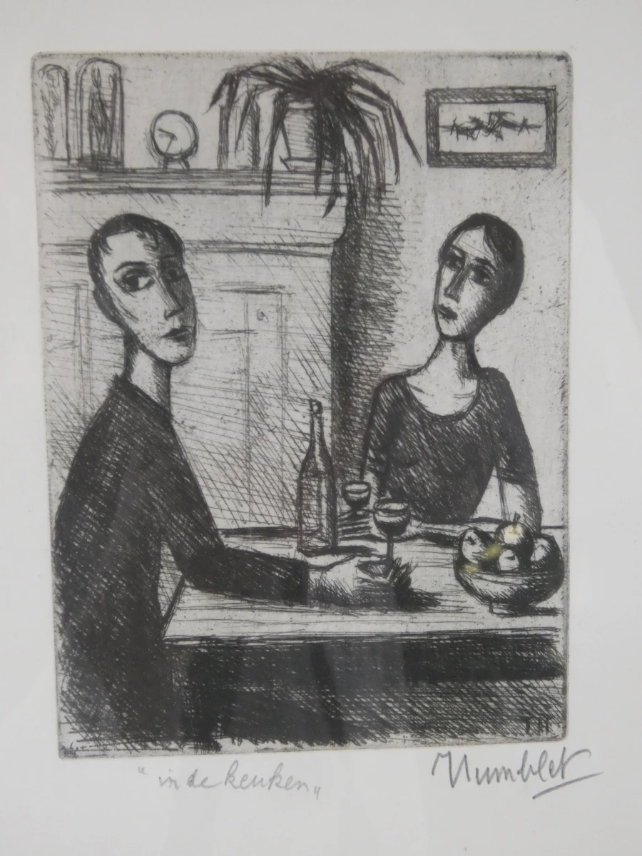 Set van 3 ingelijste kunstwerken van Humblet - foto 5