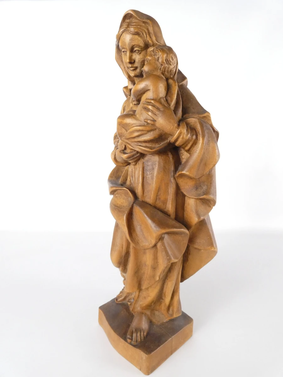 Houten beeld Madonna met kind - foto 2