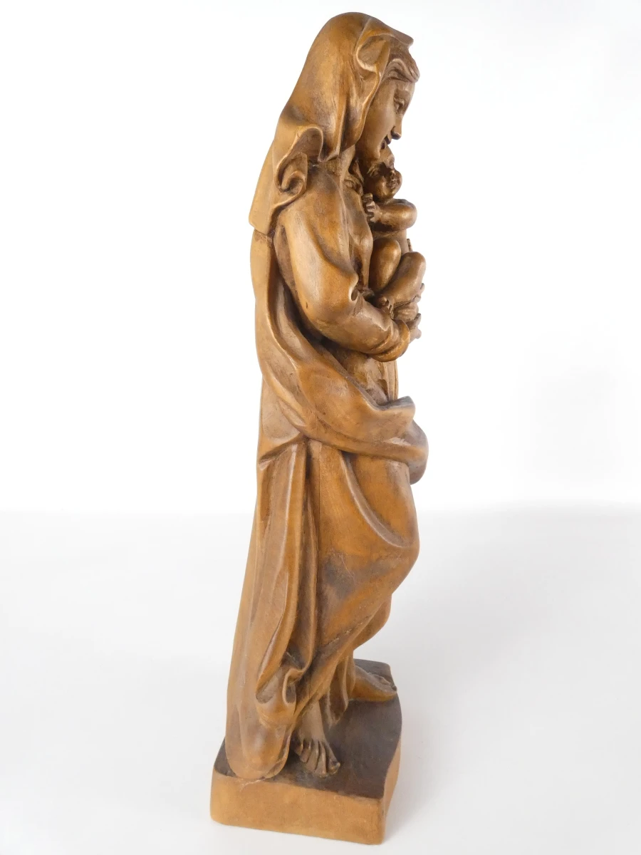 Houten beeld Madonna met kind - foto 4
