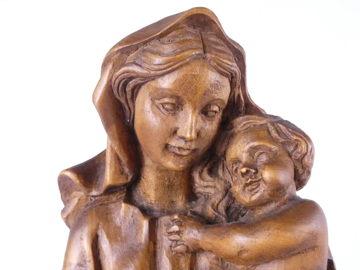 Houten beeld Madonna met kind - foto 5