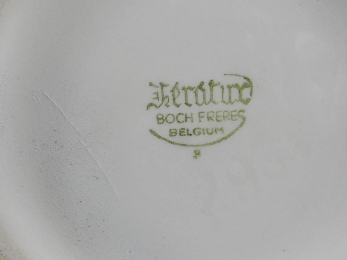 Boch Frères Keramis, Verguld Porseleinen Set met Bloemmotief (5 Stukken) - foto 13