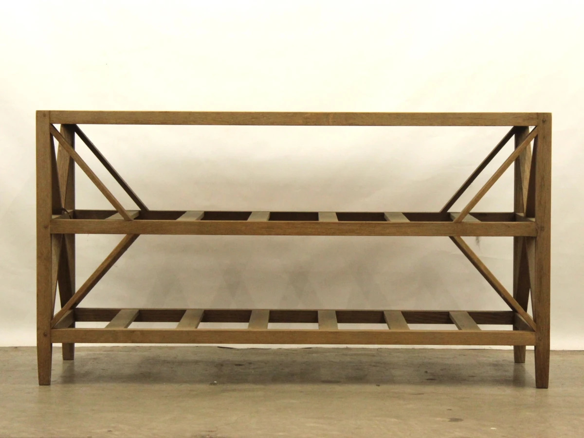 FLAMANT houten sidetable / console met 2 legplanken - high-end Belgisch design - 1 - foto 4