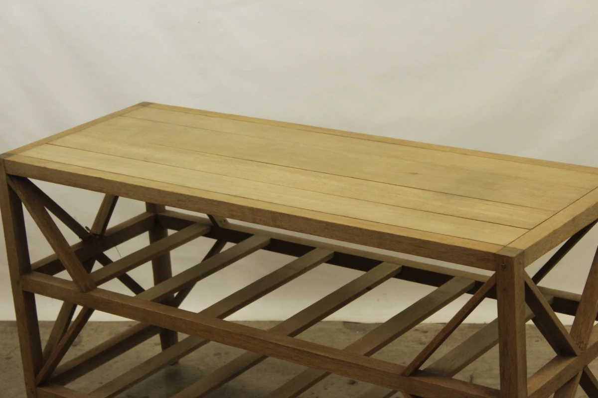 FLAMANT houten sidetable / console met 2 legplanken - high-end Belgisch design - 1 - foto 7