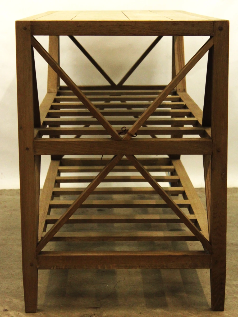 FLAMANT houten sidetable / console met 2 legplanken - high-end Belgisch design - 1 - foto 8