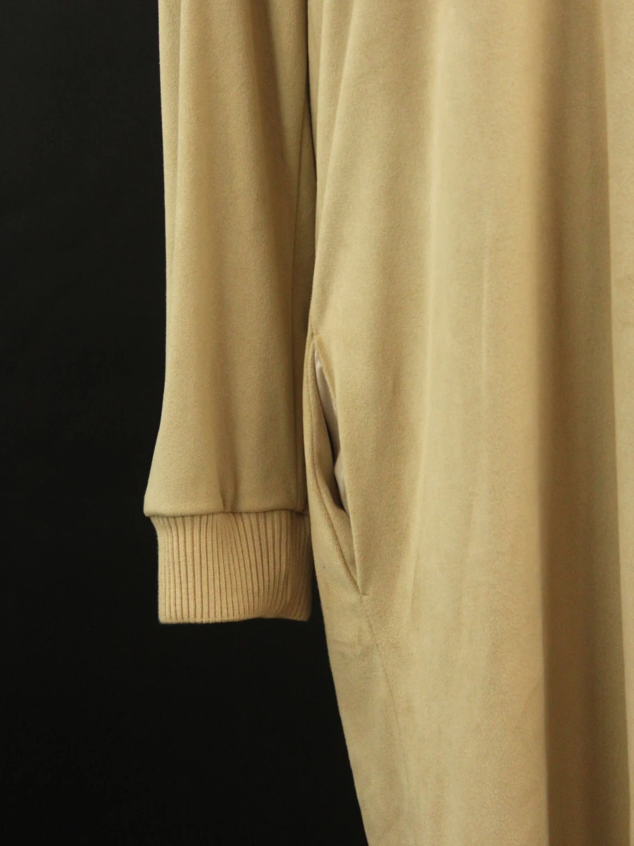 Marie Méro beige sweaterjurk in suedelook - foto 4