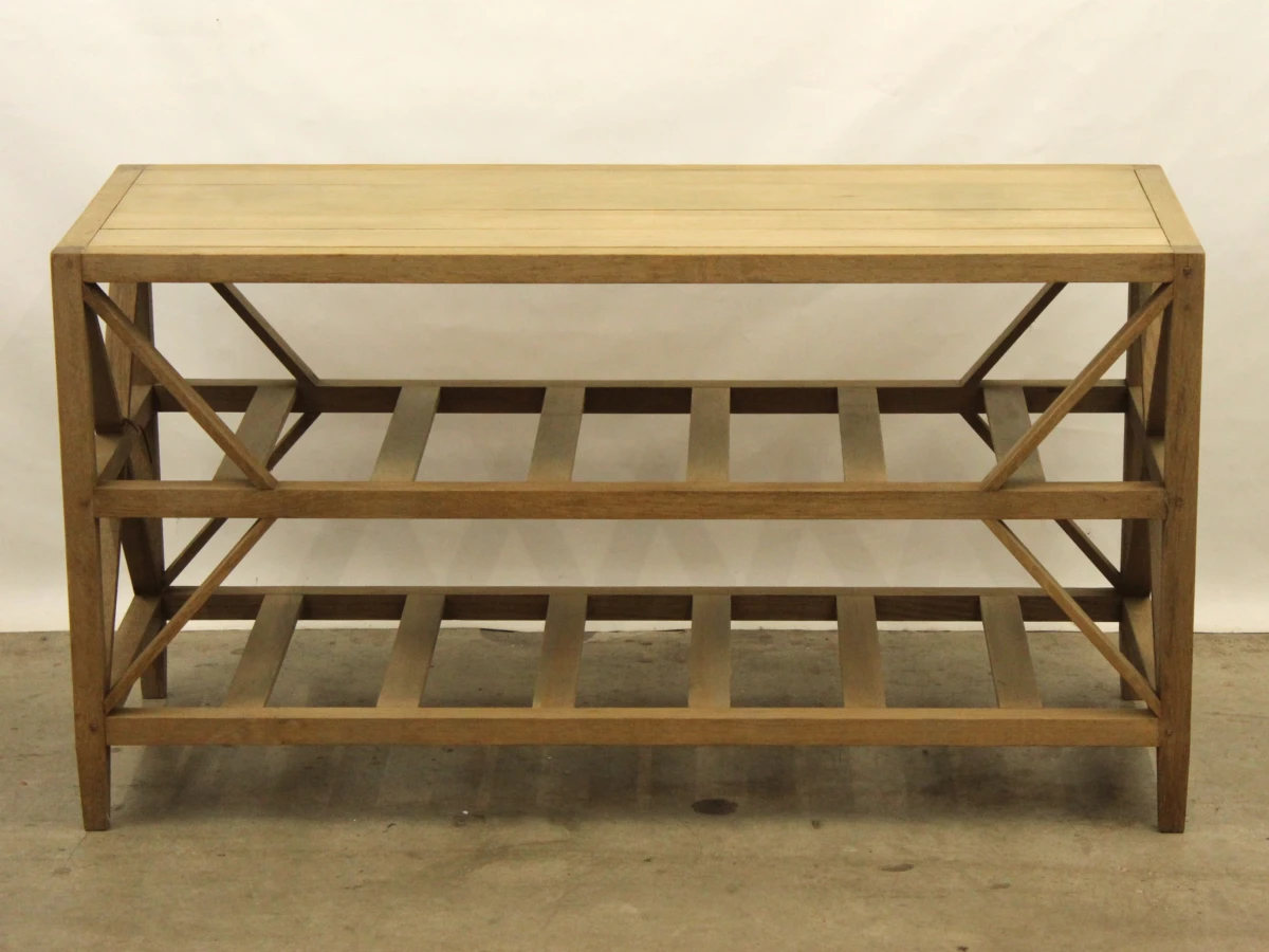 FLAMANT houten sidetable / console met 2 legplanken - high-end Belgisch design - 2 - foto 3