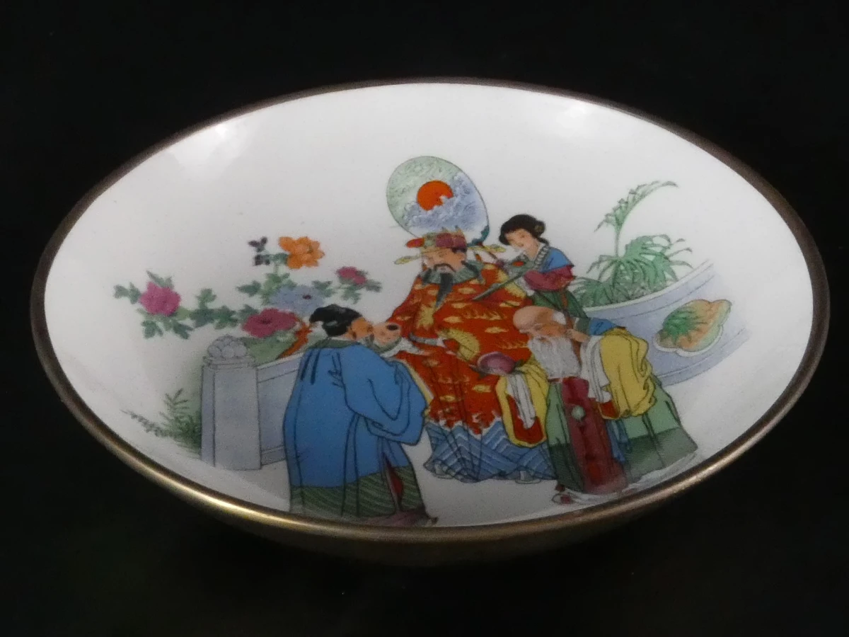 4 vergulde Chinese porseleinen borden - foto 7