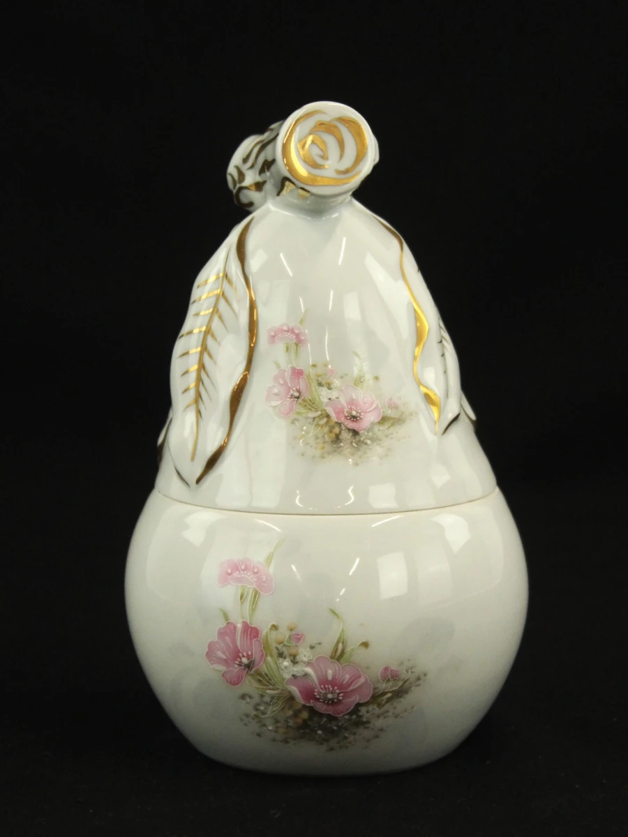 Limoges Porseleinen potje in peervorm met Bloemendecor – 19 cm - foto 3