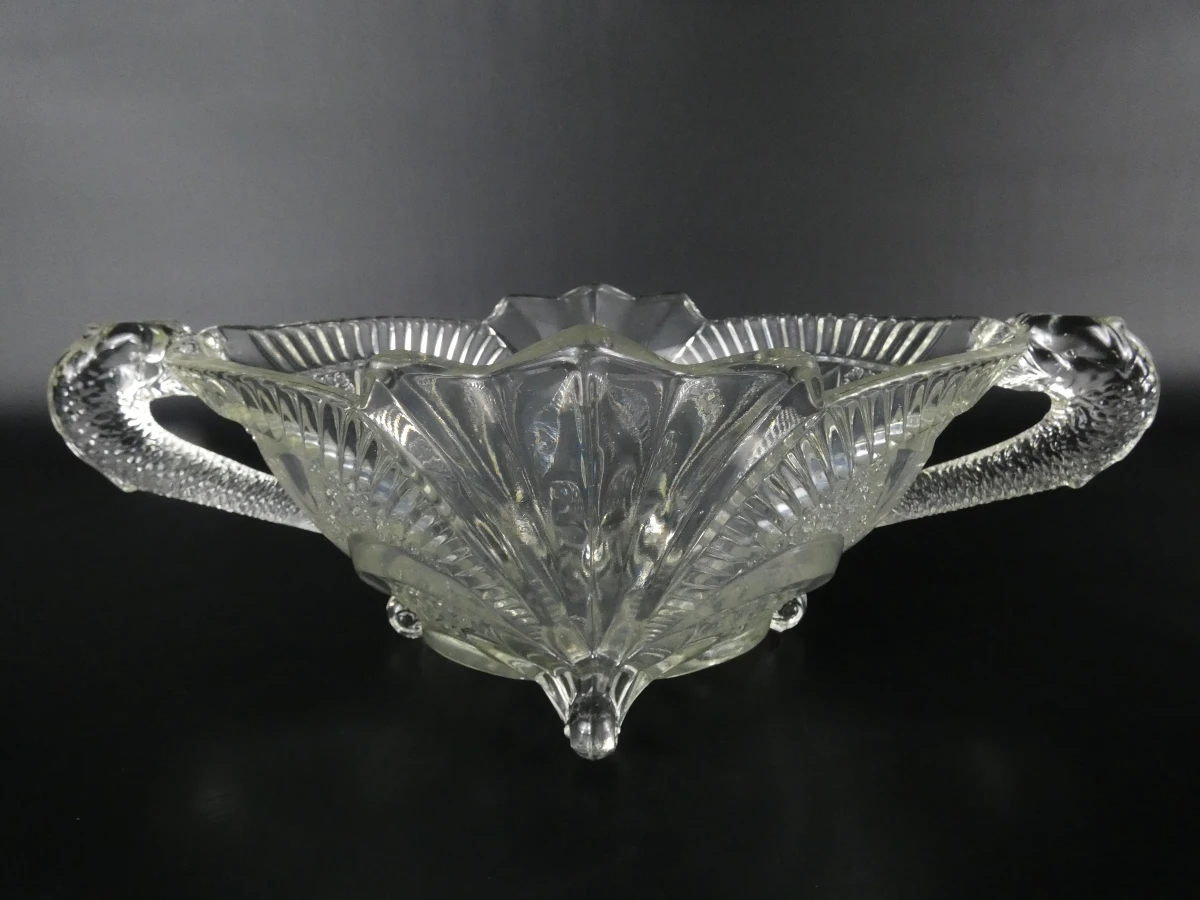 Vintage schaal van helder geperst glas - foto 2