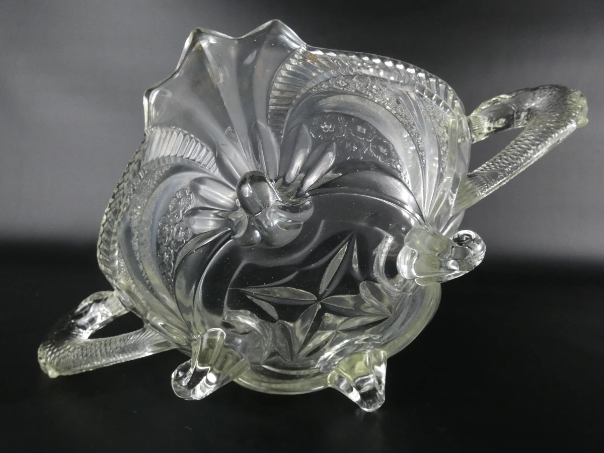 Vintage schaal van helder geperst glas - foto 4