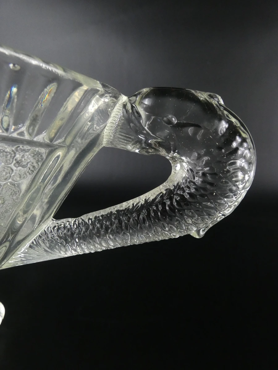 Vintage schaal van helder geperst glas - foto 5