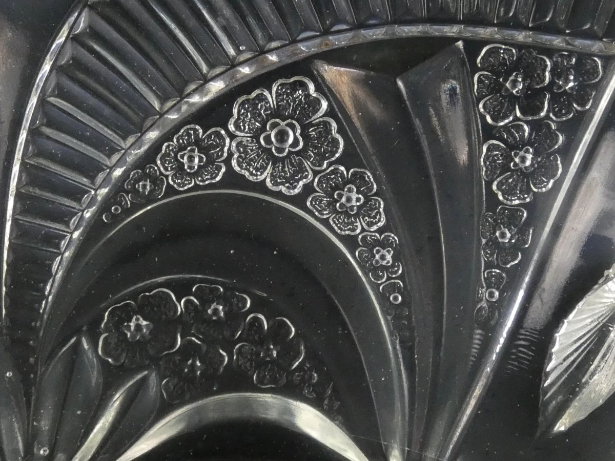 Vintage schaal van helder geperst glas - foto 6