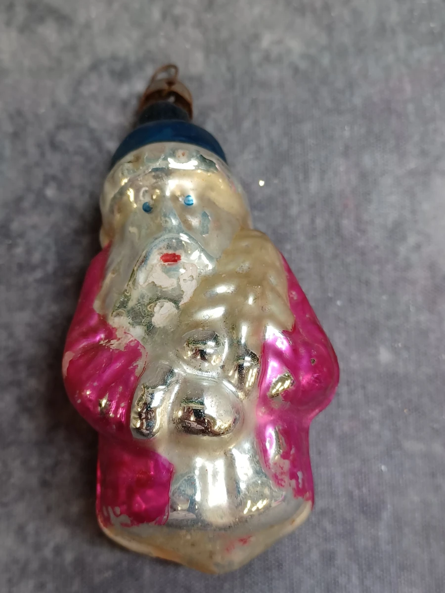 Unieke set van 6 vintage glazen kerstfiguren - foto 12