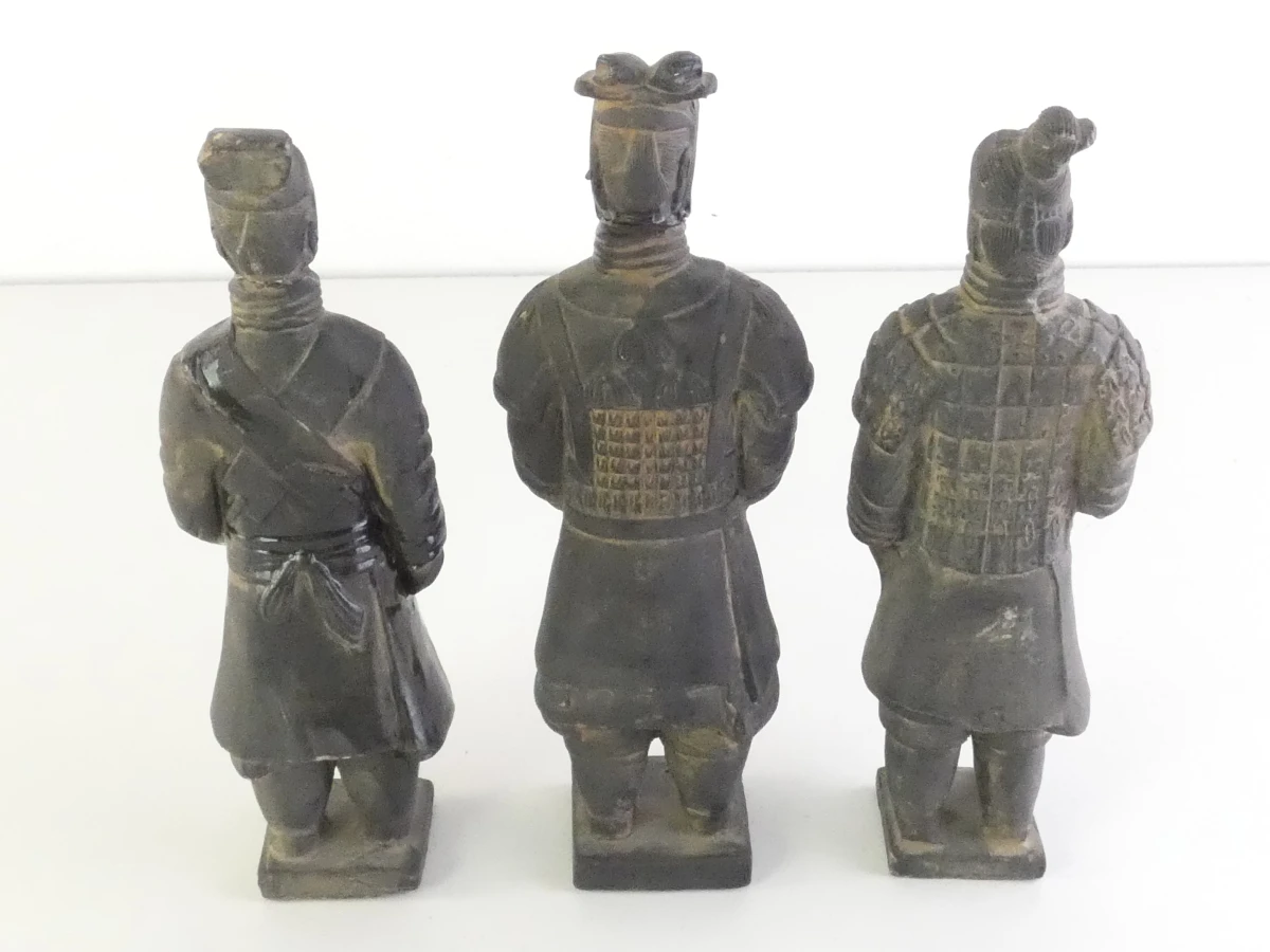 Set van 3 decoratieve Chinese terracottakrijgers - foto 2