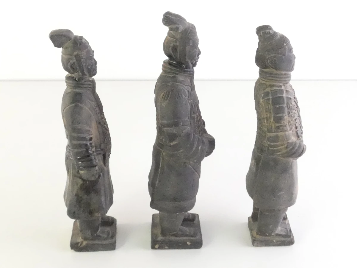Set van 3 decoratieve Chinese terracottakrijgers - foto 3