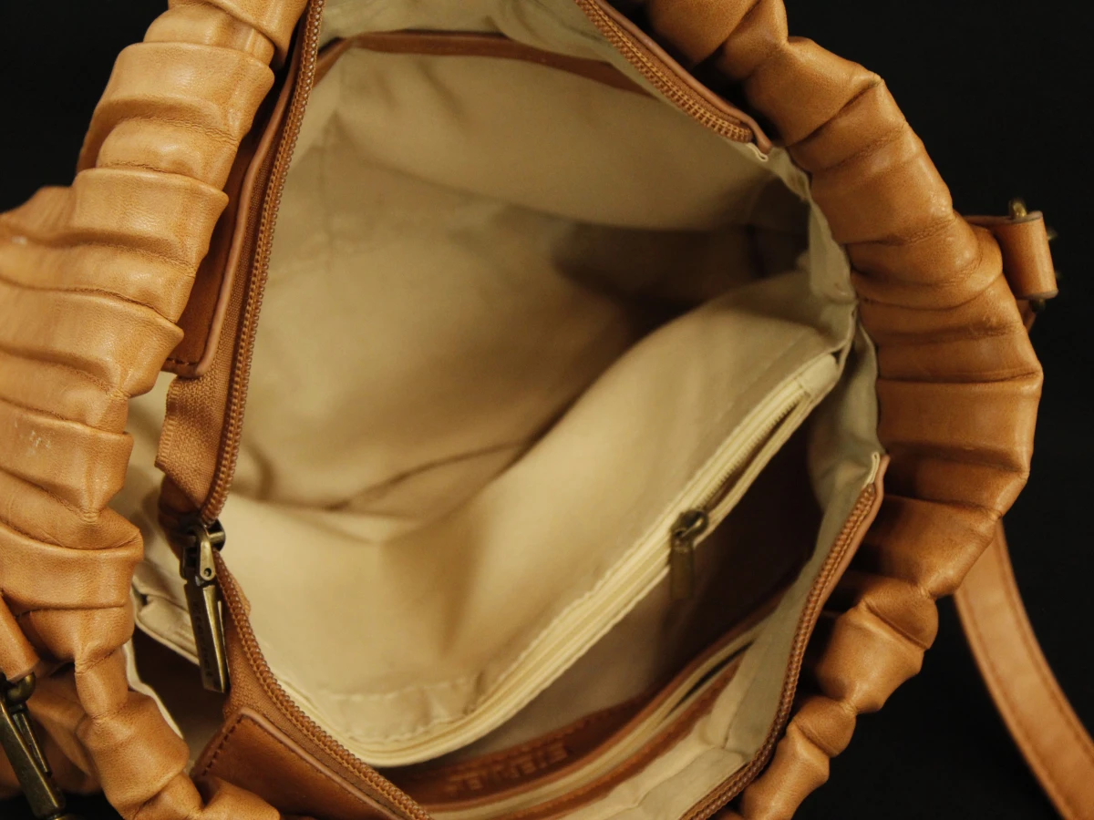 ETERNEL cognackleurige lederen handtas / crossbody - foto 5