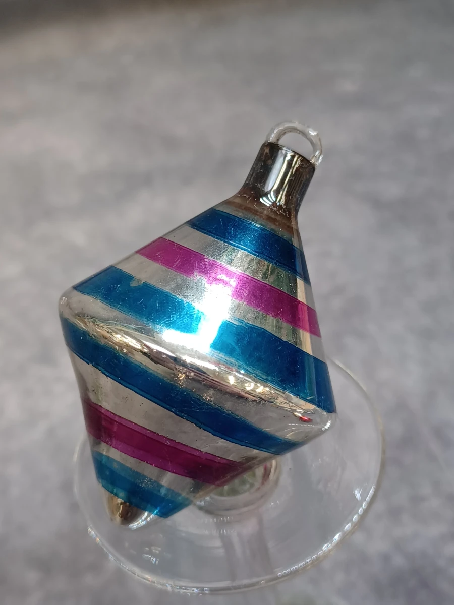 Set van 4 vintage Ajeko glazen kersttolletjes - foto 3