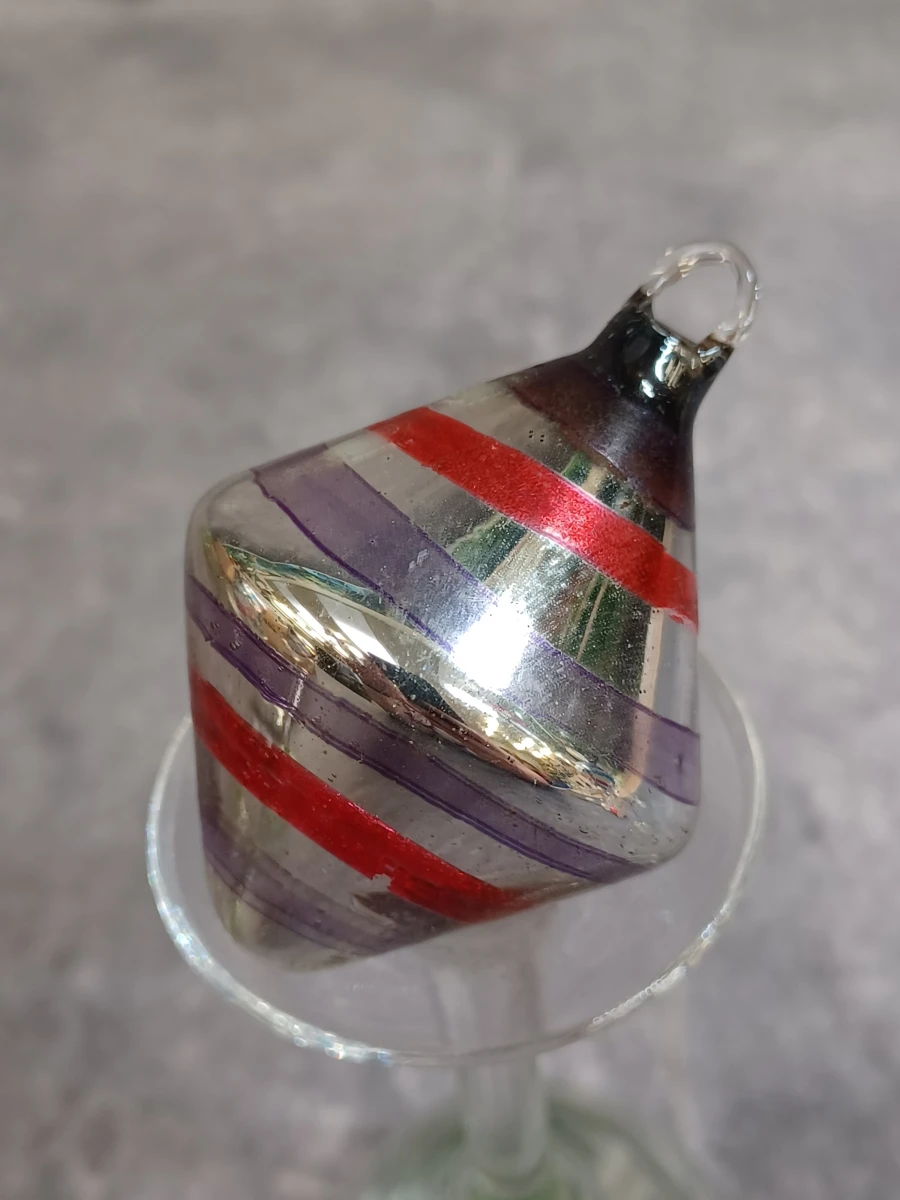 Set van 4 vintage Ajeko glazen kersttolletjes - foto 2