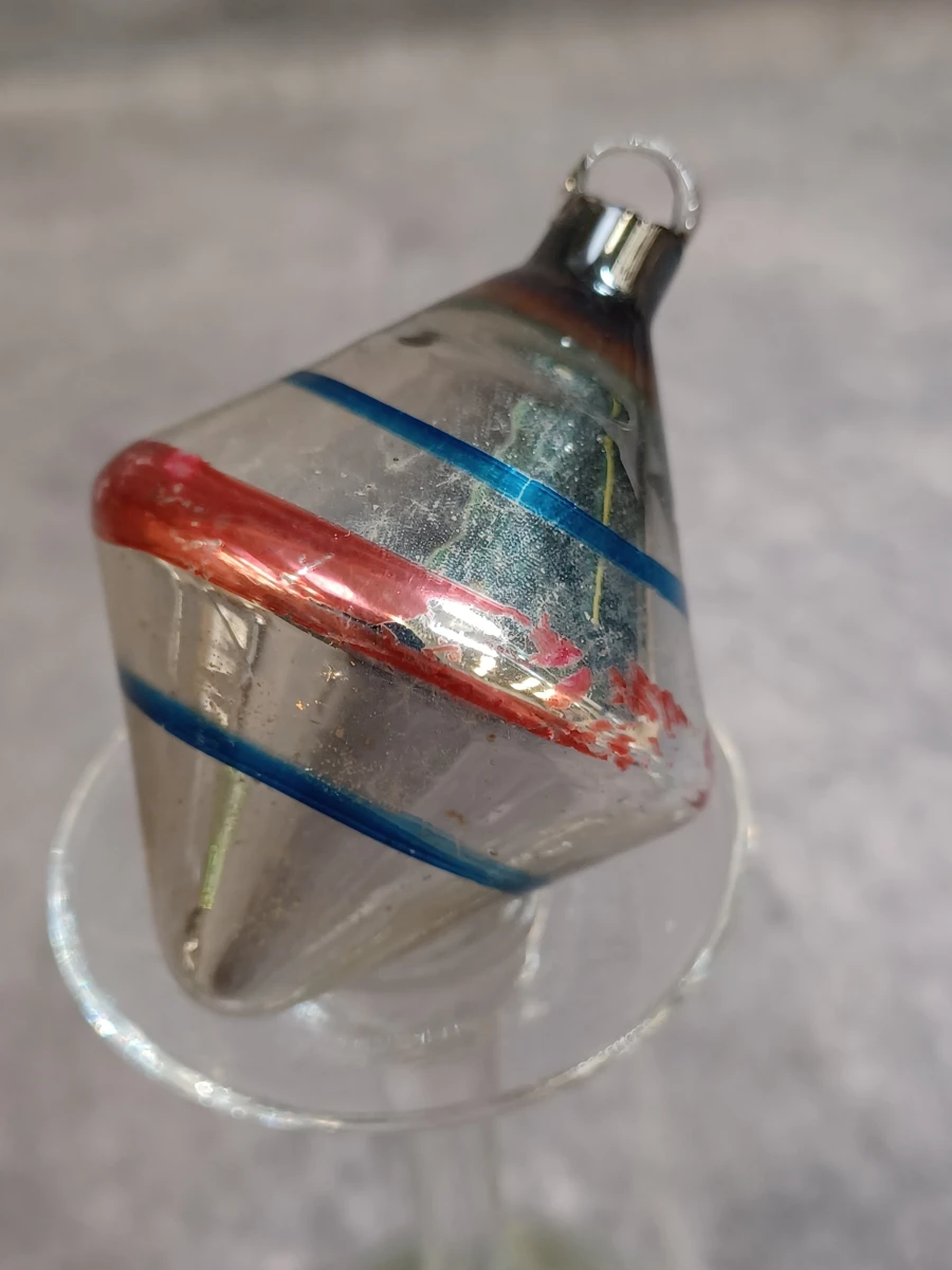 Set van 4 vintage Ajeko glazen kersttolletjes - foto 5