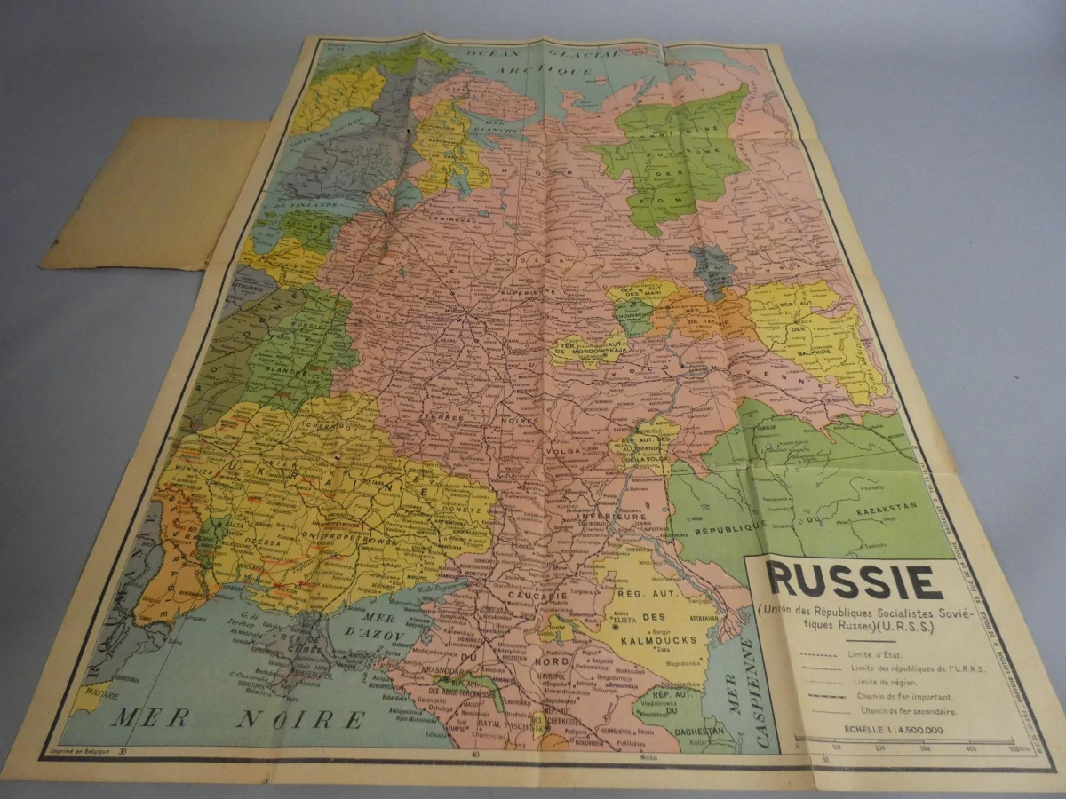 Landkaart van Rusland (USSR) uit 1941 - foto 3