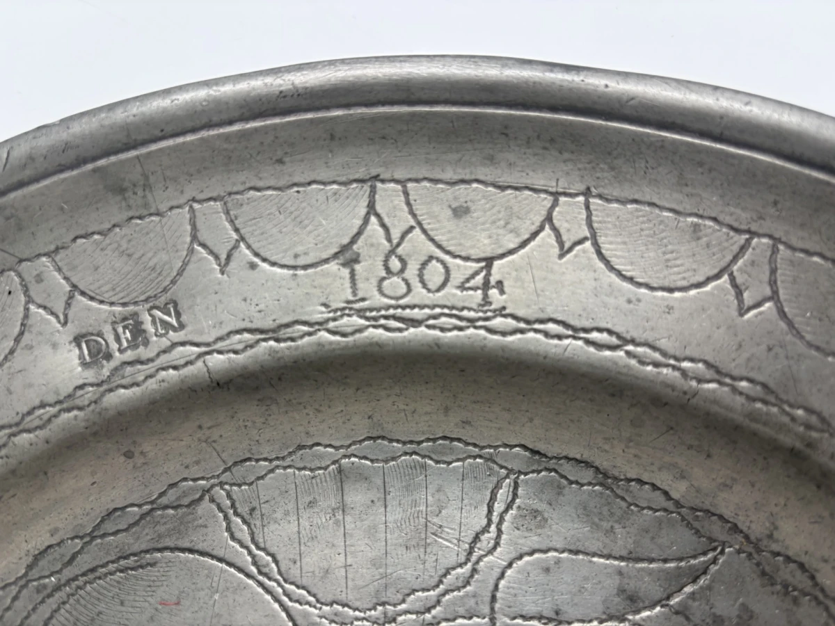 Antieke tinnen Doopschotel 1804 - foto 4