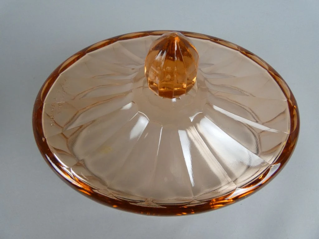 Val Saint Lambert Roze Glazen Stolp met Schotel - foto 4