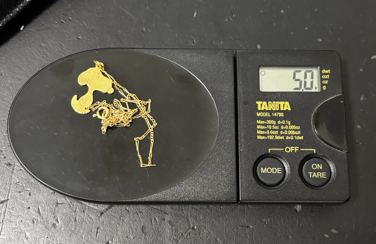 18 Karaat Gouden Ketting met Snoopy Hanger – 5 gram - foto 6