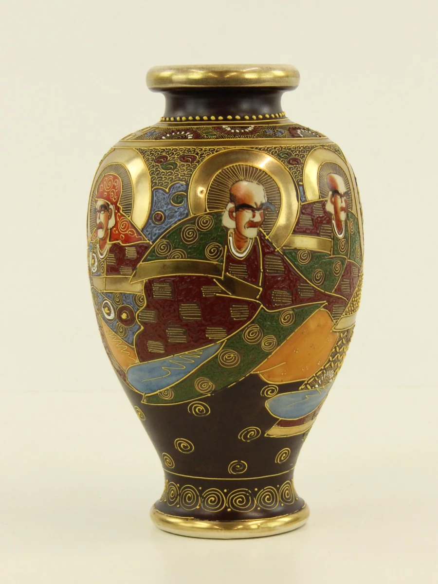 Japanse Satsuma-vaas – Gesigneerd 'Yamashin' – Ca. 1900-1930 - foto 2
