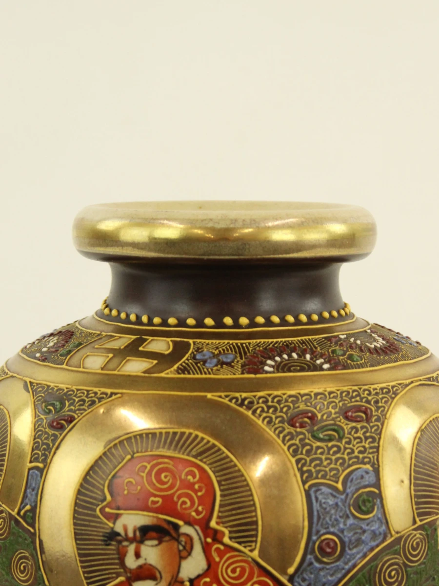 Japanse Satsuma-vaas – Gesigneerd 'Yamashin' – Ca. 1900-1930 - foto 7