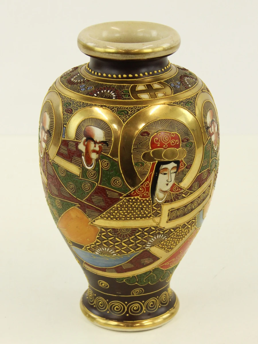 Japanse Satsuma-vaas – Gesigneerd 'Yamashin' – Ca. 1900-1930 - foto 9