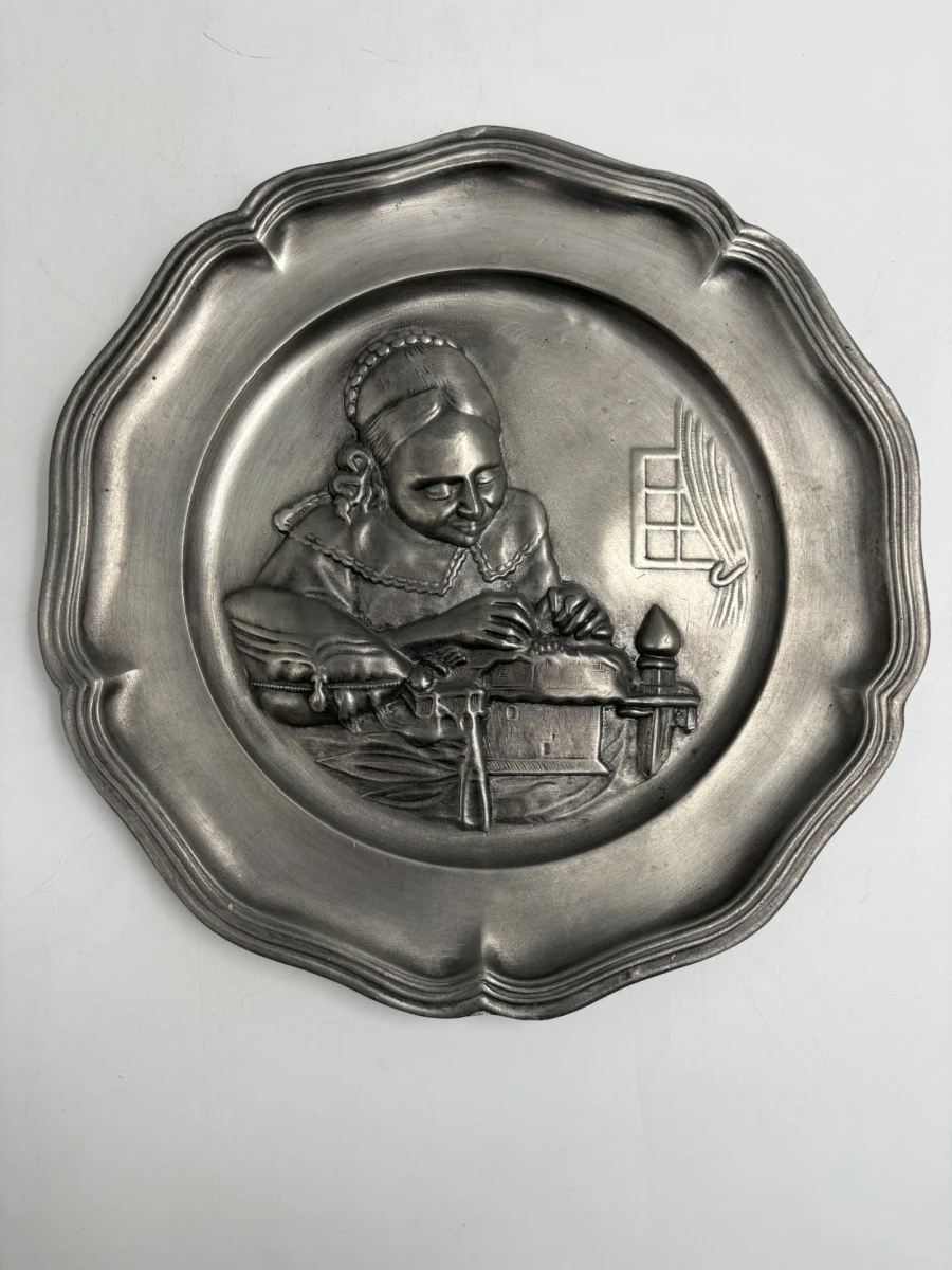 Set van 2 tinnen wandborden– 90% Zuiver Tin - foto 6