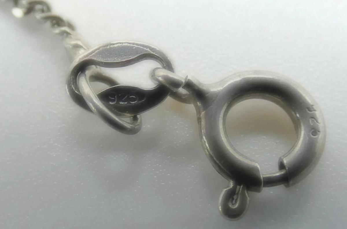 Zilveren Collier met Marcasiet en Blauwe Steen (Art Deco Stijl) - foto 4