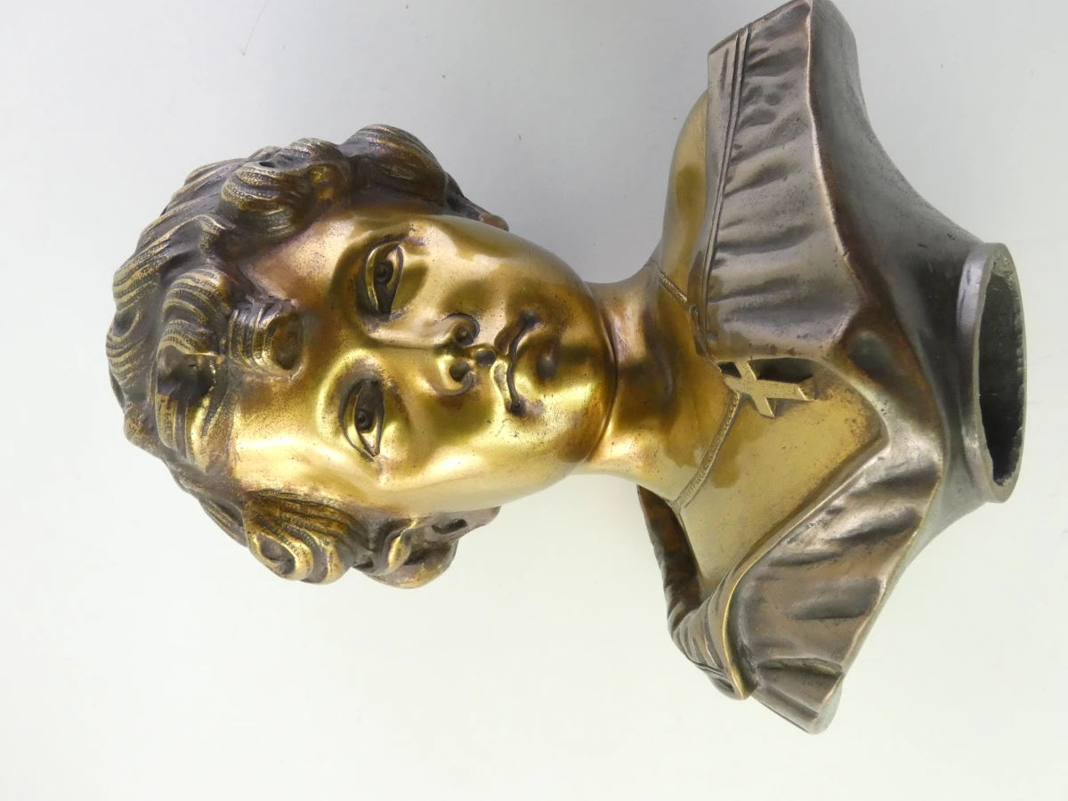 Oud bronzen buste religieuze jongen - foto 2