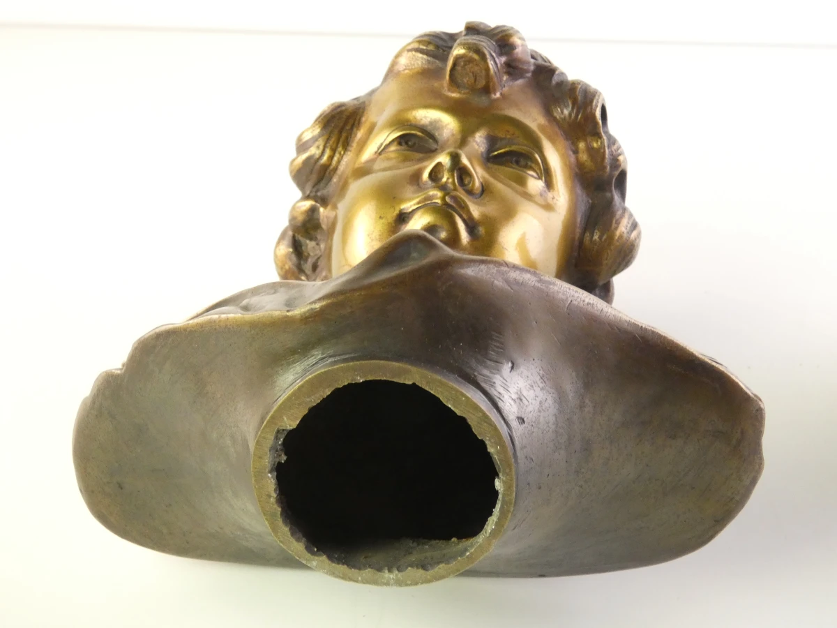 Oud bronzen buste religieuze jongen - foto 3