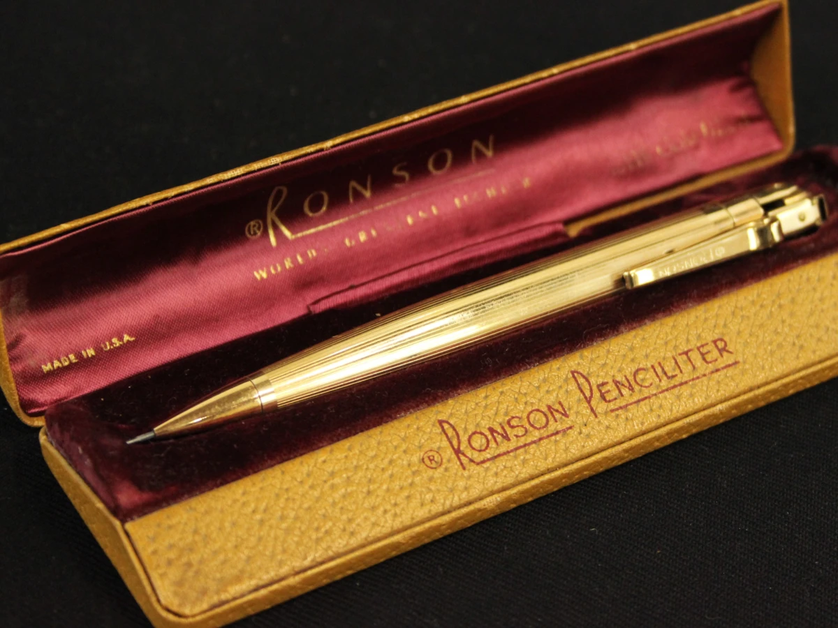 Vintage Ronson Penciliter 1/20 14K Gold Filled - vulpotlood & aansteker in originele doos - ca. 1948-1957 - foto 4