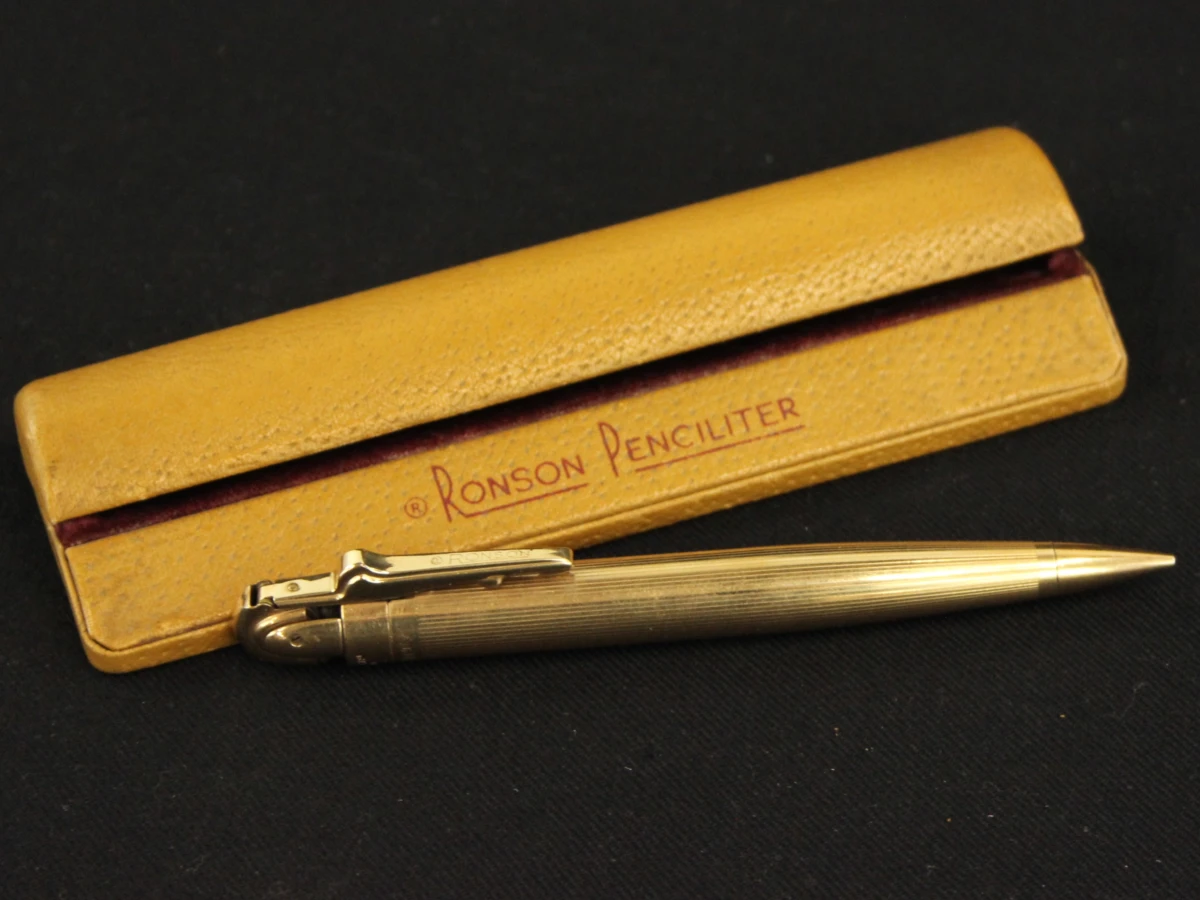 Vintage Ronson Penciliter 1/20 14K Gold Filled - vulpotlood & aansteker in originele doos - ca. 1948-1957 - foto 10