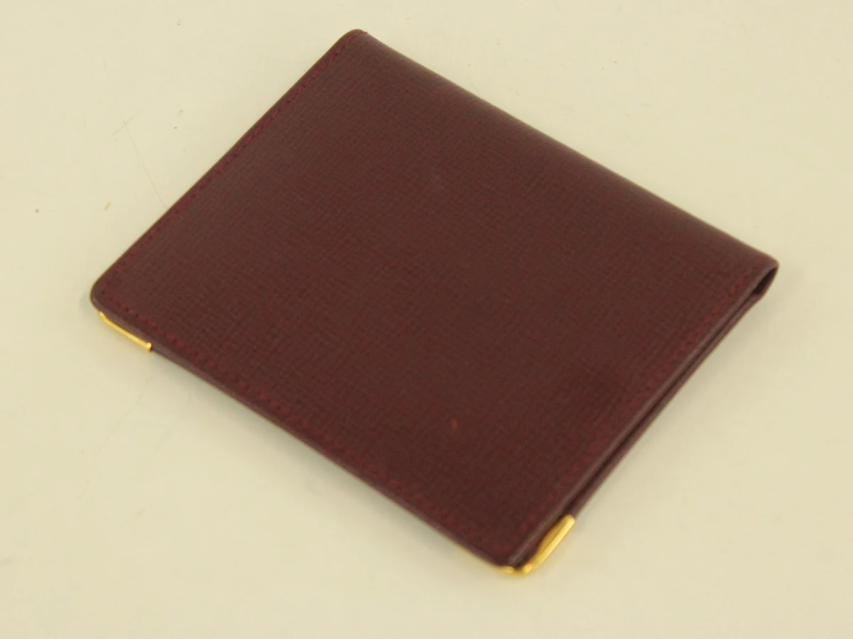 Cartier - vintage bordeaux lederen etui met spiegel & kaartvak – “A Gift from Cartier Paris” - foto 3