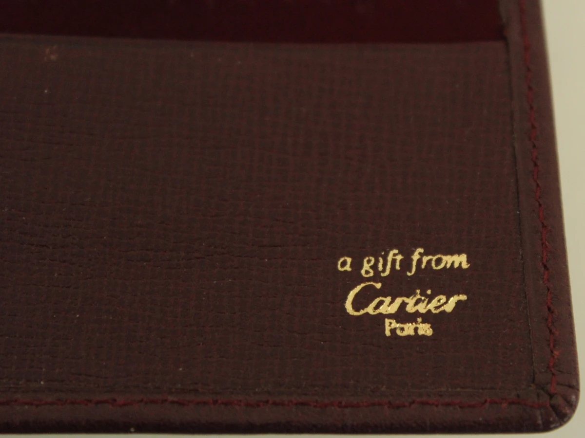 Cartier - vintage bordeaux lederen etui met spiegel & kaartvak – “A Gift from Cartier Paris” - foto 5