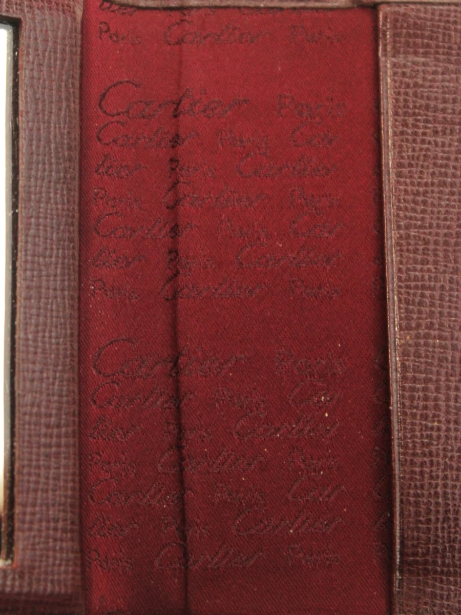 Cartier - vintage bordeaux lederen etui met spiegel & kaartvak – “A Gift from Cartier Paris” - foto 7